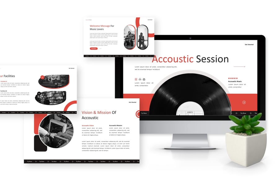 声学 – 音乐  PPT模板 (PPTX)