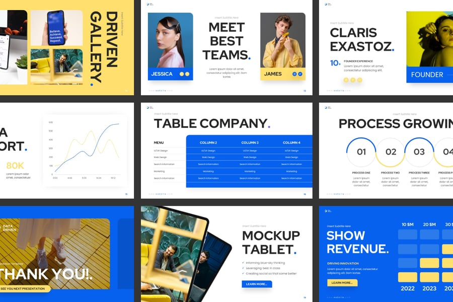 数据驱动视觉PPT模板 (PPTX)