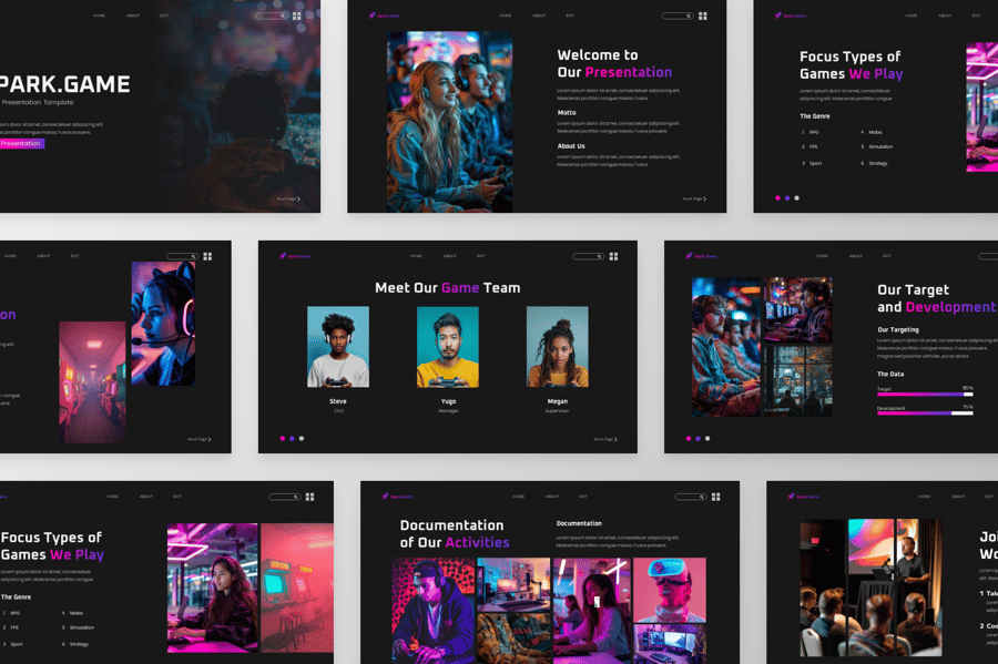 游戏介绍PPT模版 (PPTX)
