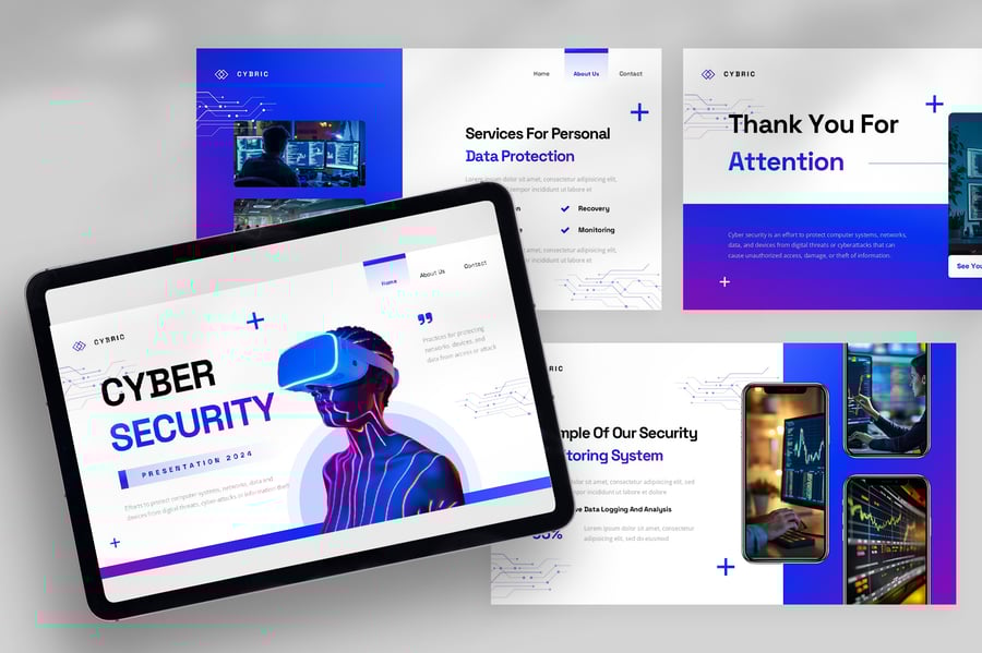 网络网络安全 PPT模板 (PPTX)