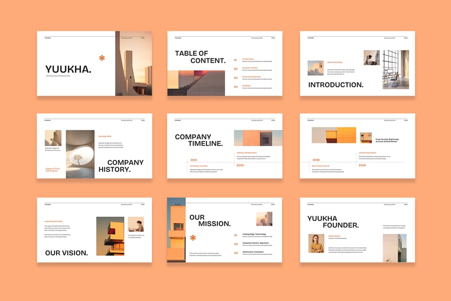 橙色现代简约公司简介PPT模板  (PPT,PPTX)