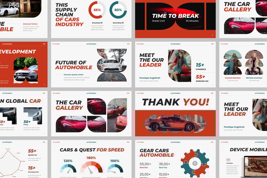 汽车技术介绍PPT模板 (PPTX)