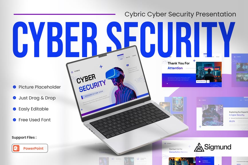 网络网络安全 PPT模板 (PPTX)