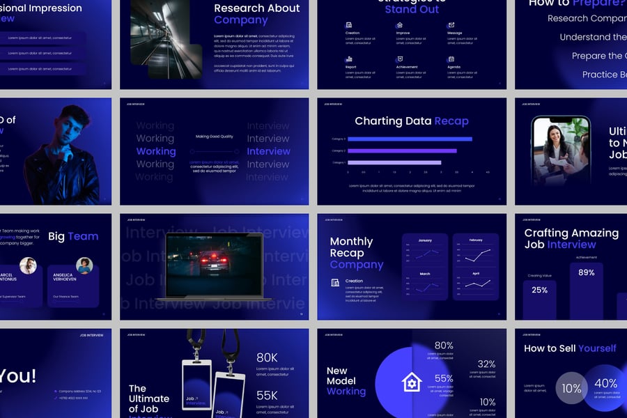 求职面试PPT模板 (PPTX)