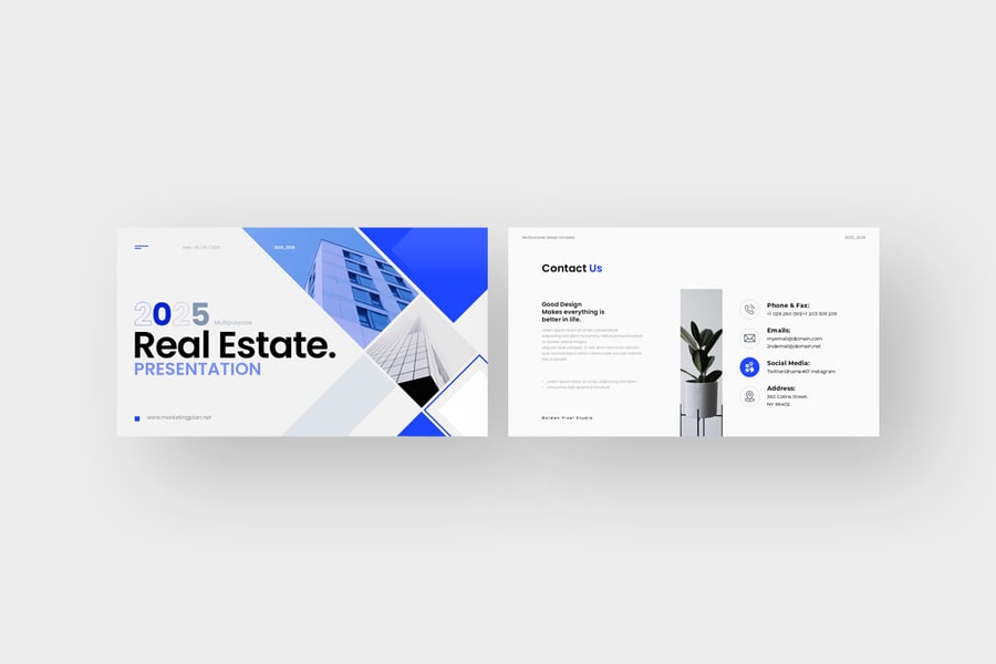 房地产演示模板PPT模板 (PPTX)