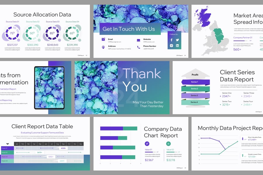 客户关系管理报告PPT模板 (PPTX)
