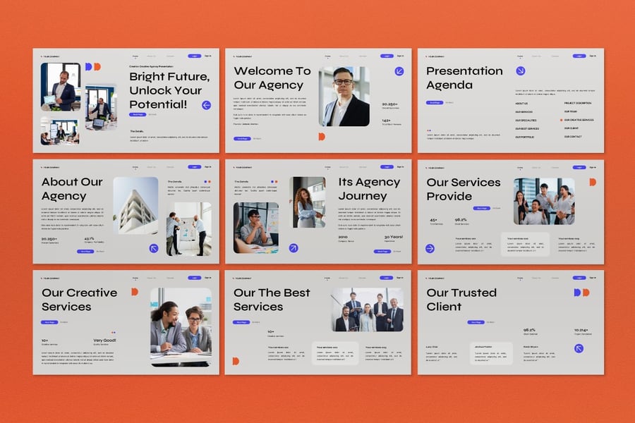 蓝色创意策略商业计划PPT模板  (PPT)