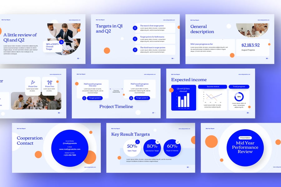 年中报告PPT模版 (PPTX)