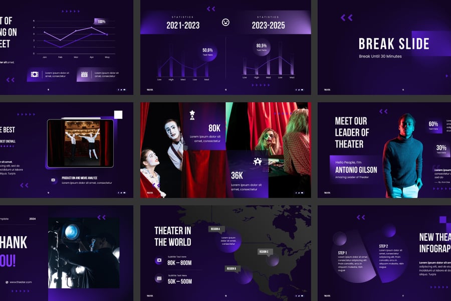 剧场电影PPT模板 (PPTX)