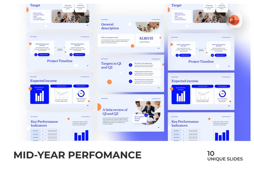 年中报告PPT模版 (PPTX)