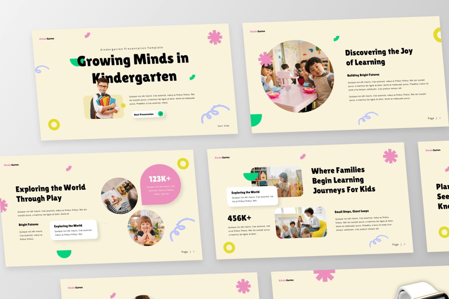 成长的思想 – 幼儿园PPT模板 (PPTX)