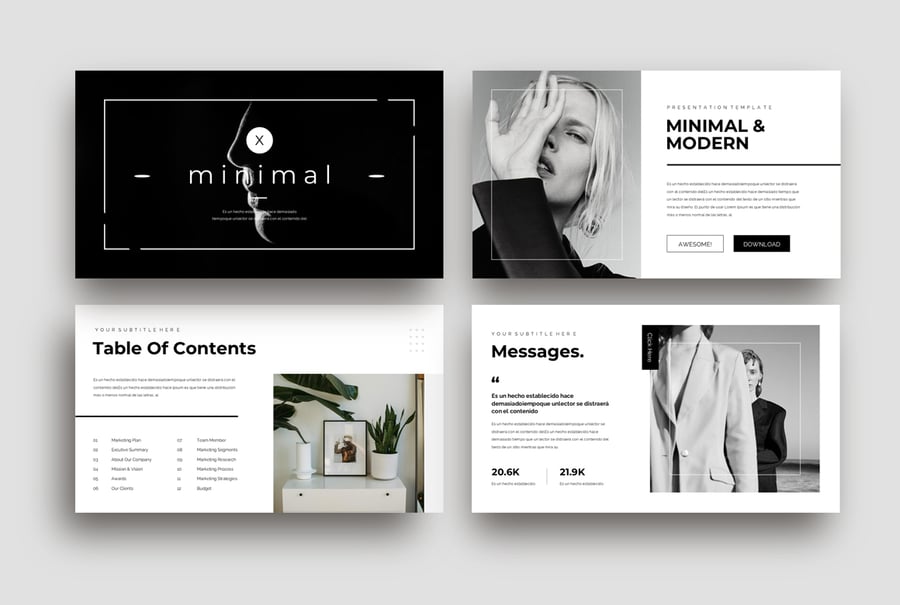 极简主义设计风格PPT模板  (PPTX)