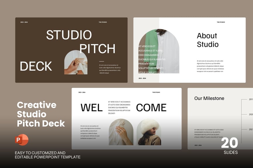 创意工作室宣传材料PPT模板 (PPTX)