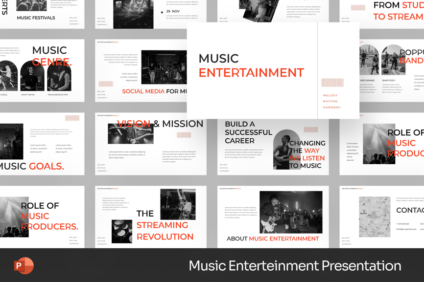 音乐娱乐PPT模版 (PPTX)