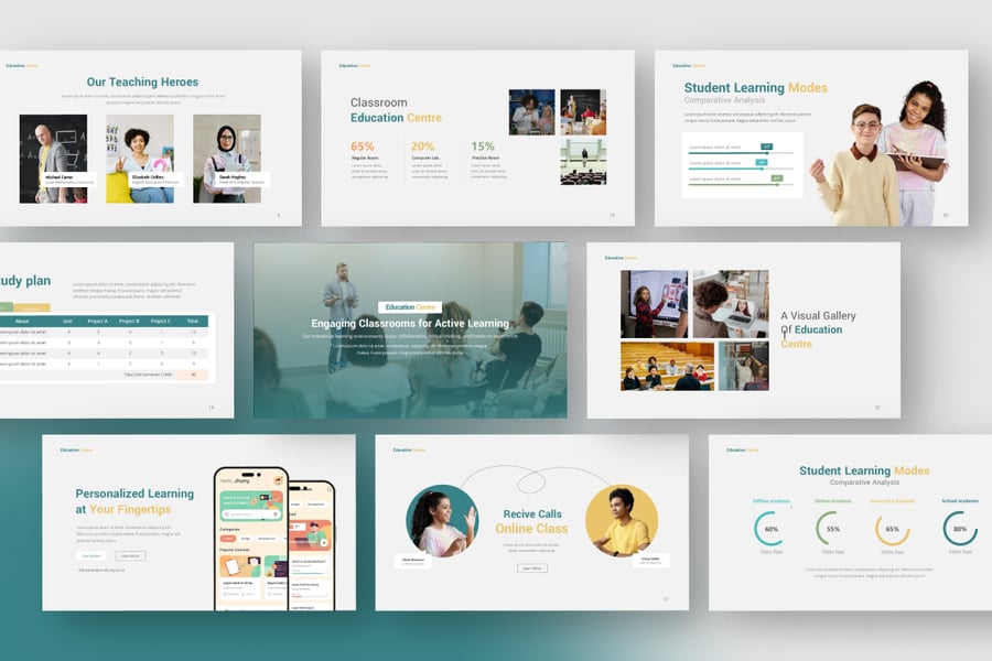 教育中心 PPT模板 (PPTX)