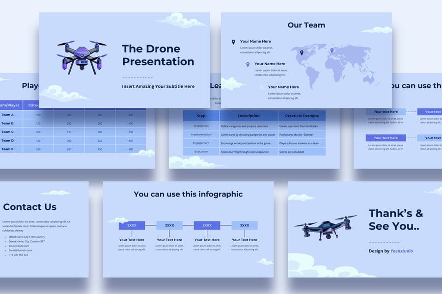 无人机 技术介绍PPT模板 (PPT,PPTX)