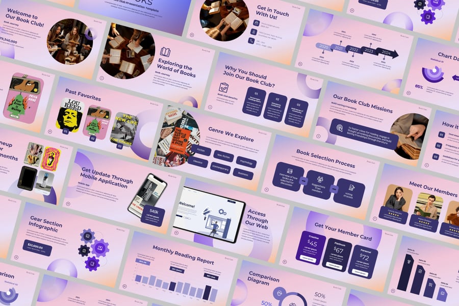 书籍文学PPT模版 (PPTX)