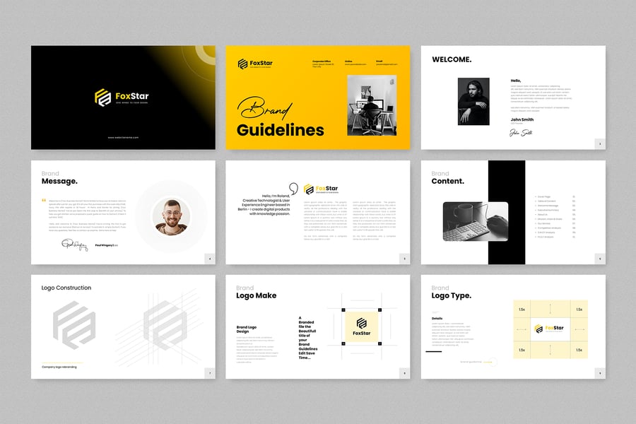 品牌指南PPT模板 (PPTX)