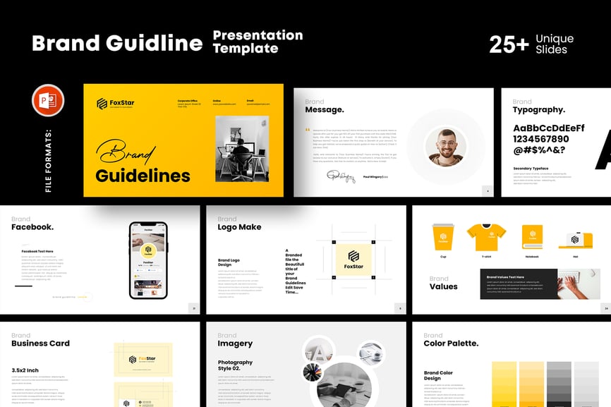 品牌指南PPT模板 (PPTX)