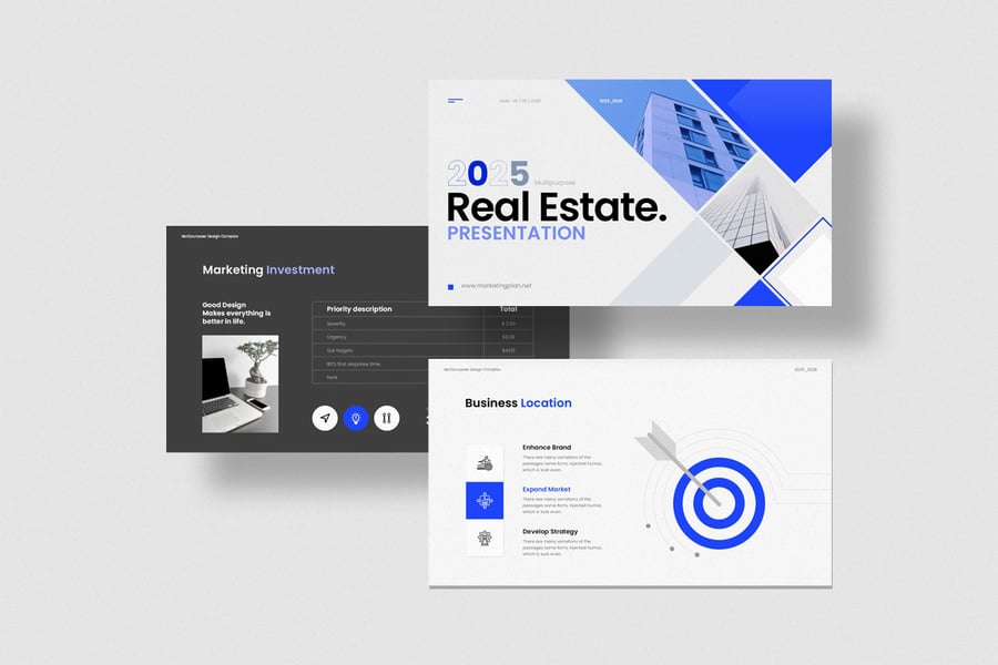 房地产演示模板PPT模板 (PPTX)