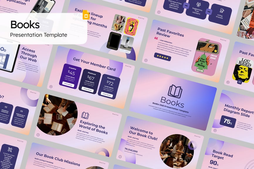 书籍文学PPT模版 (PPTX)