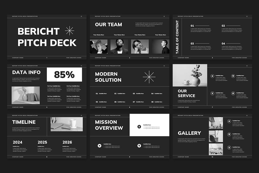 年度报告宣传材料PPT模板 (PPTX)