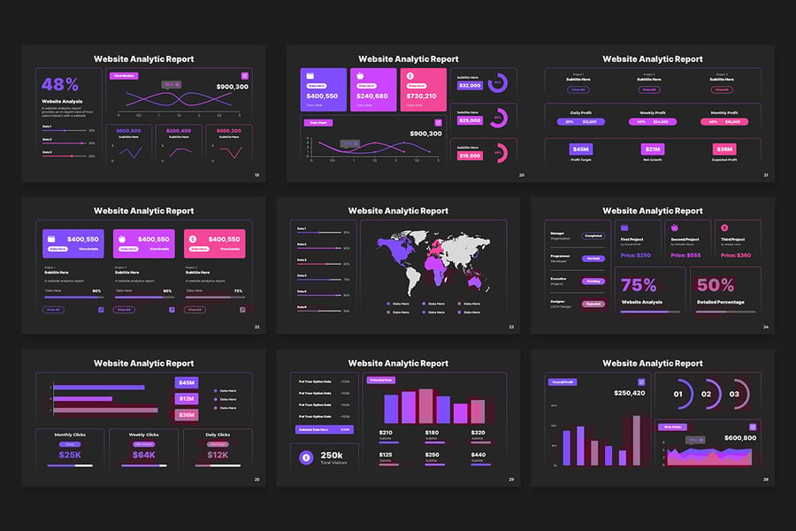网站分析报告PPT模板  (PPTX)