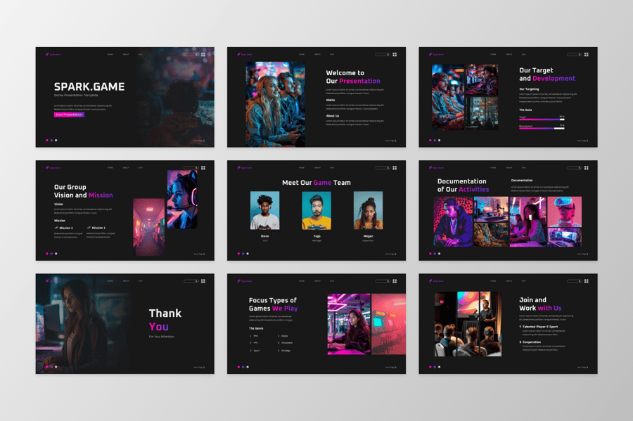 游戏介绍PPT模版 (PPTX)