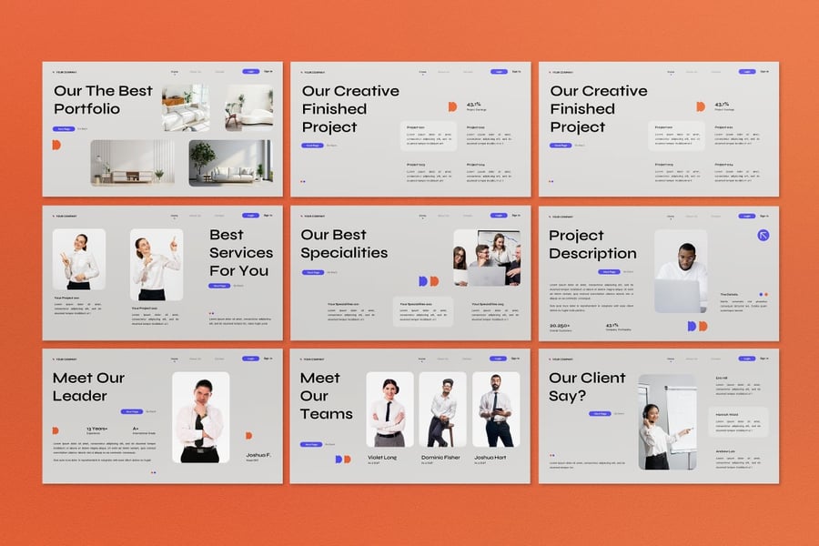 蓝色创意策略商业计划PPT模板  (PPT)