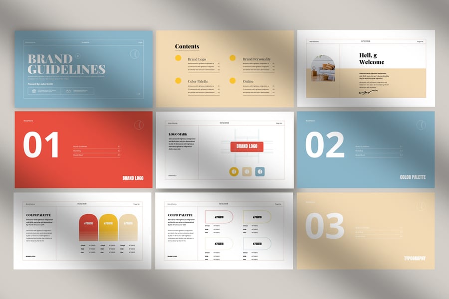 品牌指南演示模板PPT模板 (PPTX)