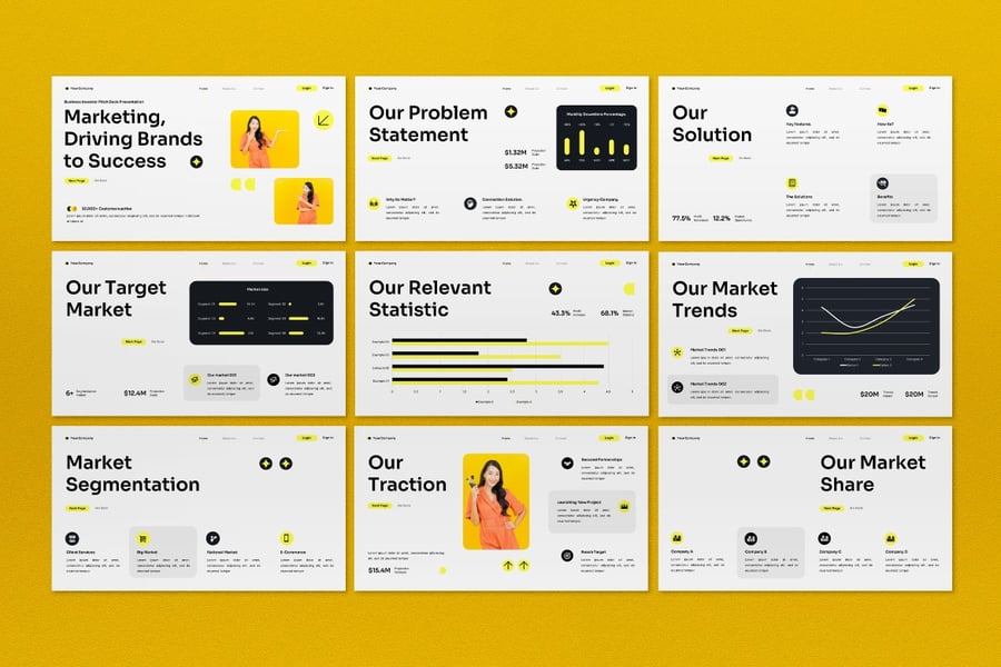 白色现代投资者宣传材料PPT模板 (PPT)