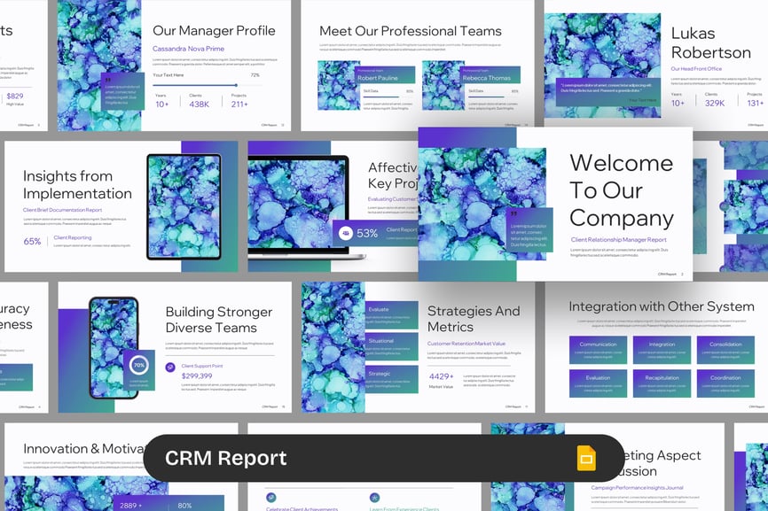 客户关系管理报告PPT模板 (PPTX)