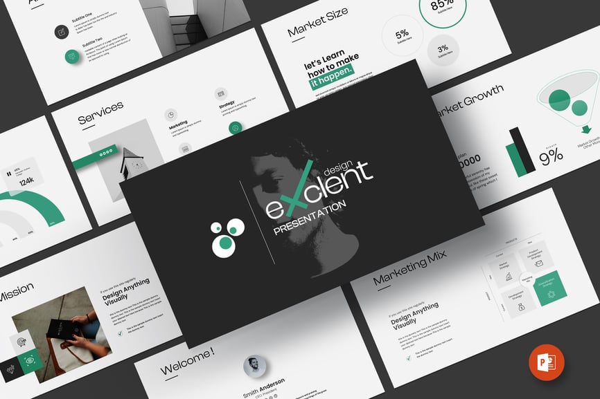 优秀的作品展示PPT模板 (PPTX)