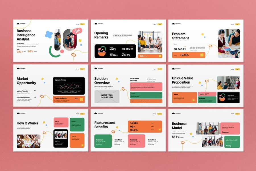 白人商业分析师PPT模板 (PPT)