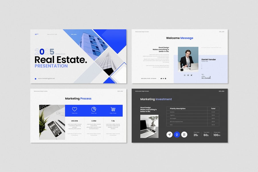 房地产演示模板PPT模板 (PPTX)