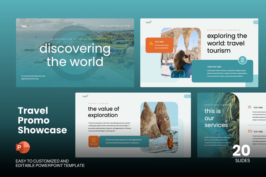 旅游促销展示PPT模板 (PPTX)