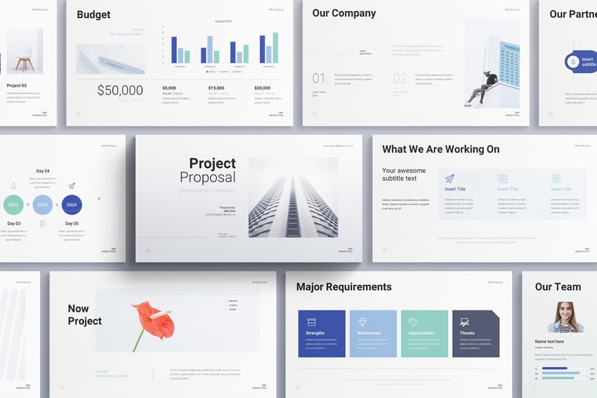 极简主义项目提案 PPT模板  (PPTX)