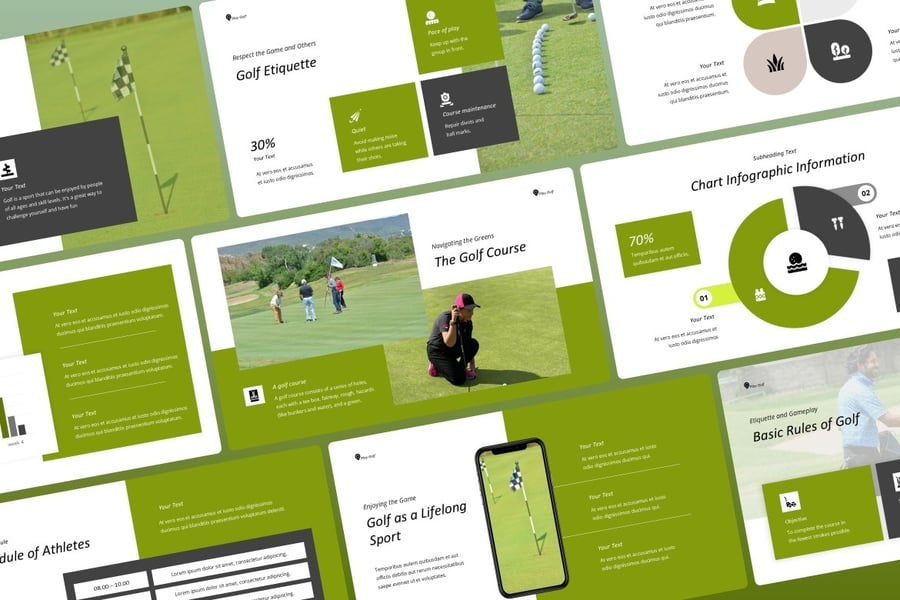 高尔夫比赛PPT模板 (PPTX)
