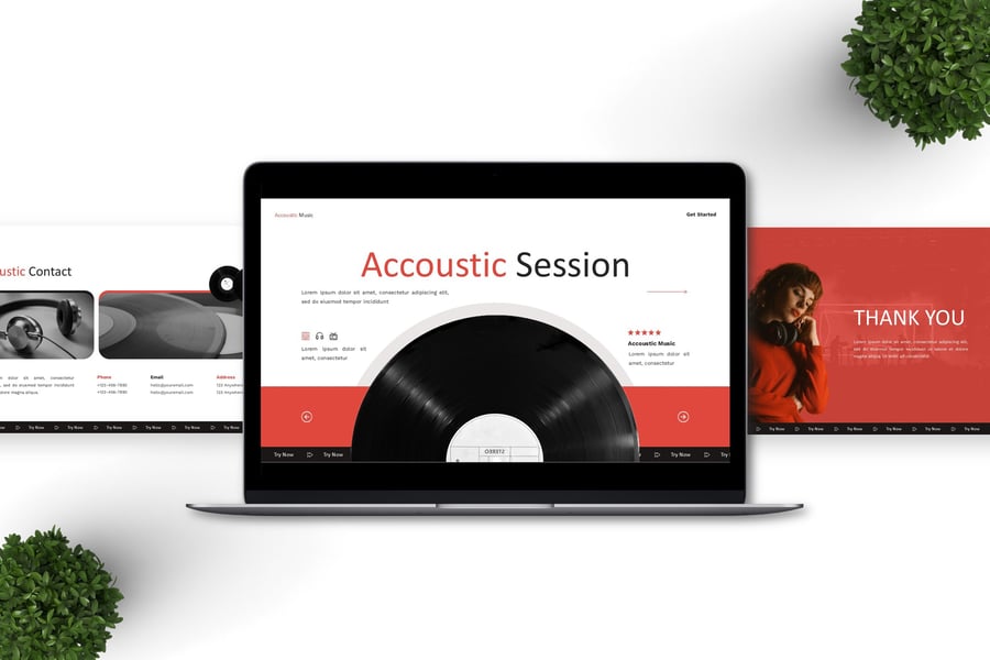 声学 – 音乐  PPT模板 (PPTX)