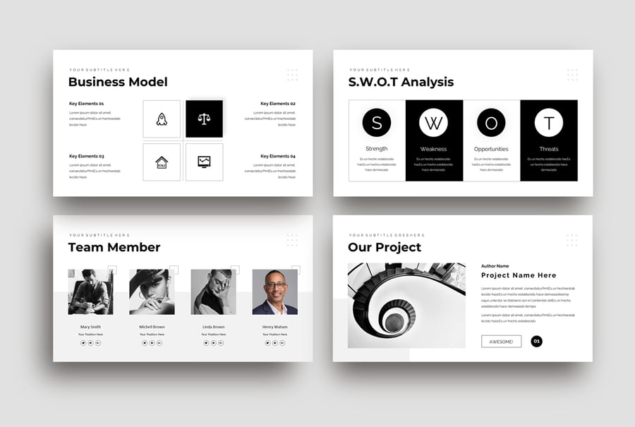 极简主义设计风格PPT模板  (PPTX)