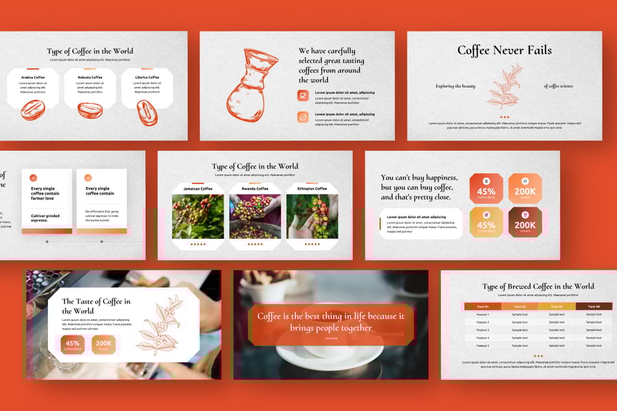 咖啡介绍 PPT模板 (PPTX)