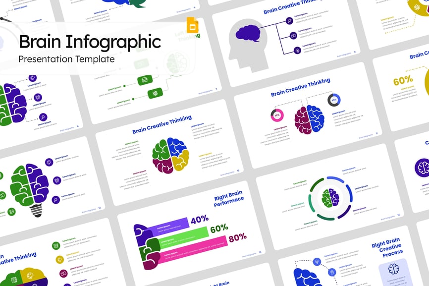 大脑信息图PPT模版 (PPTX)