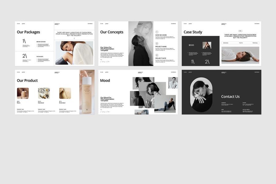 作品展示组合 PPT模板 (PPTX)