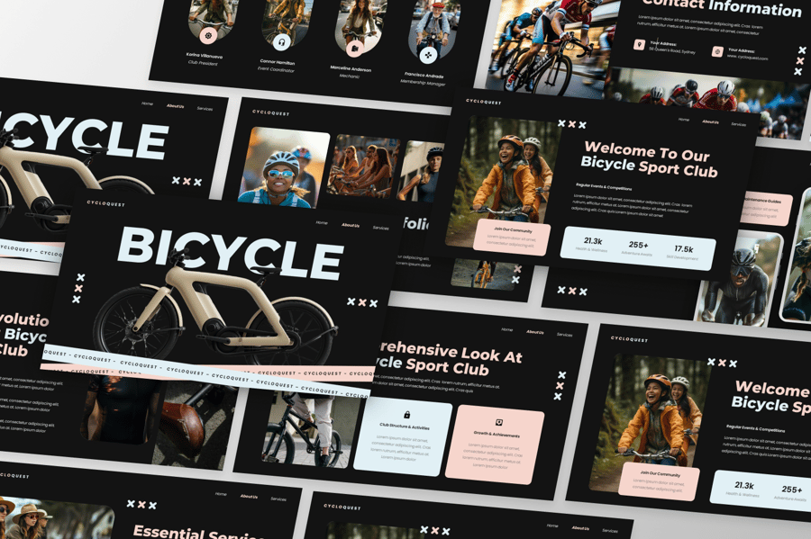 自行车介绍PPT模版 (PPTX)