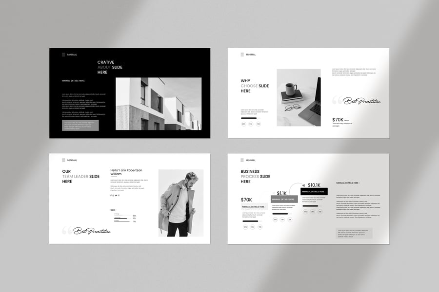 极简主义酷炫风格PPT模板  (PPTX)