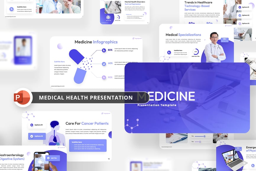 医疗健康PPT模板 (PPTX)
