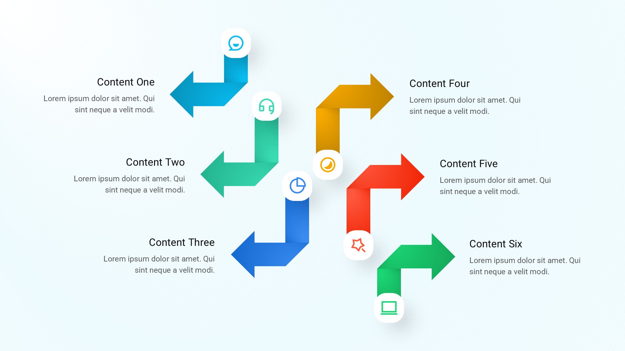 箭头信息图示PPT模板