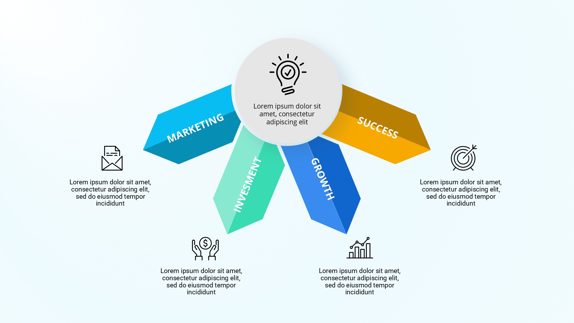 箭头信息图示PPT模板