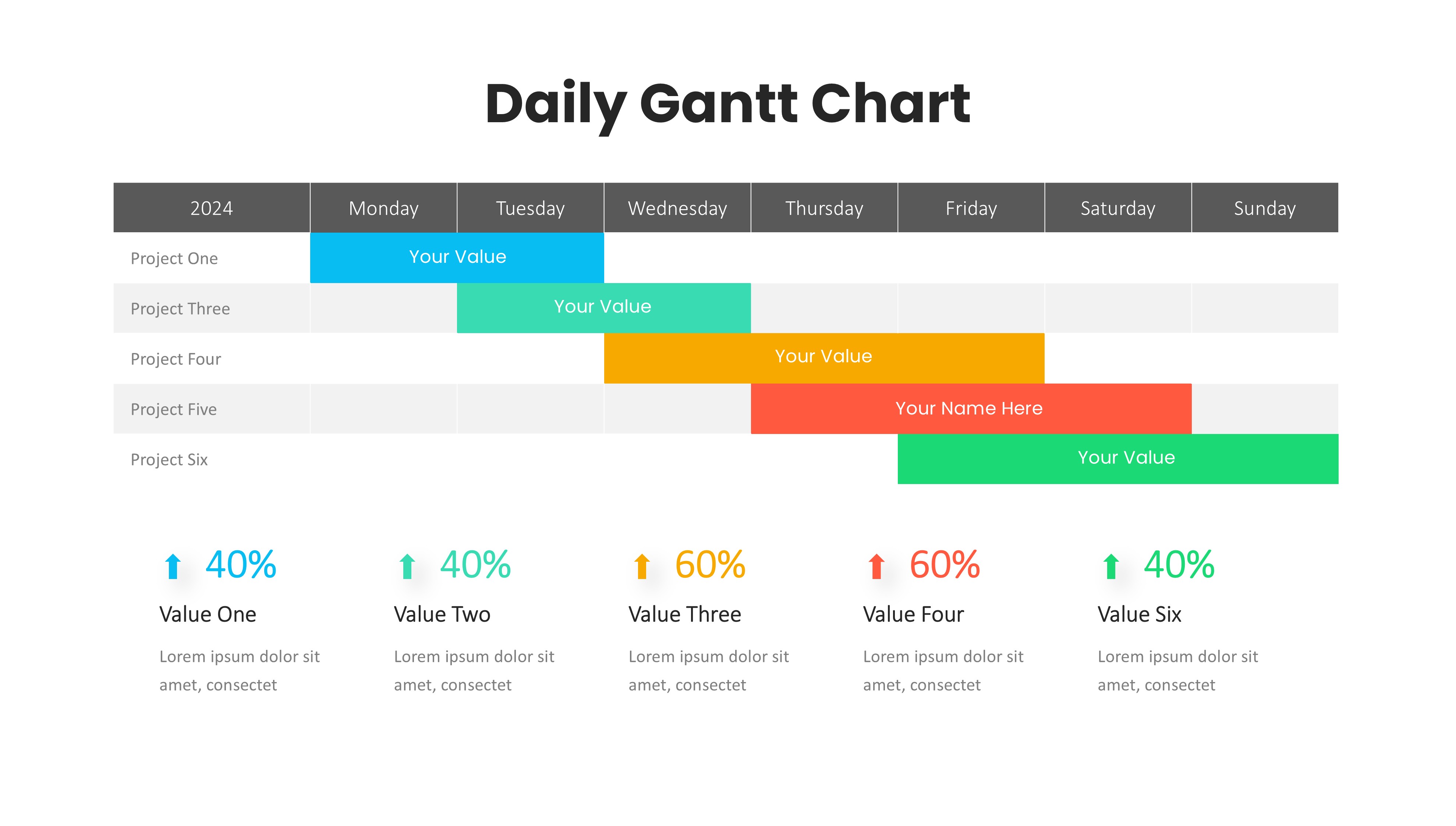 甘特图信息图示PPT模板