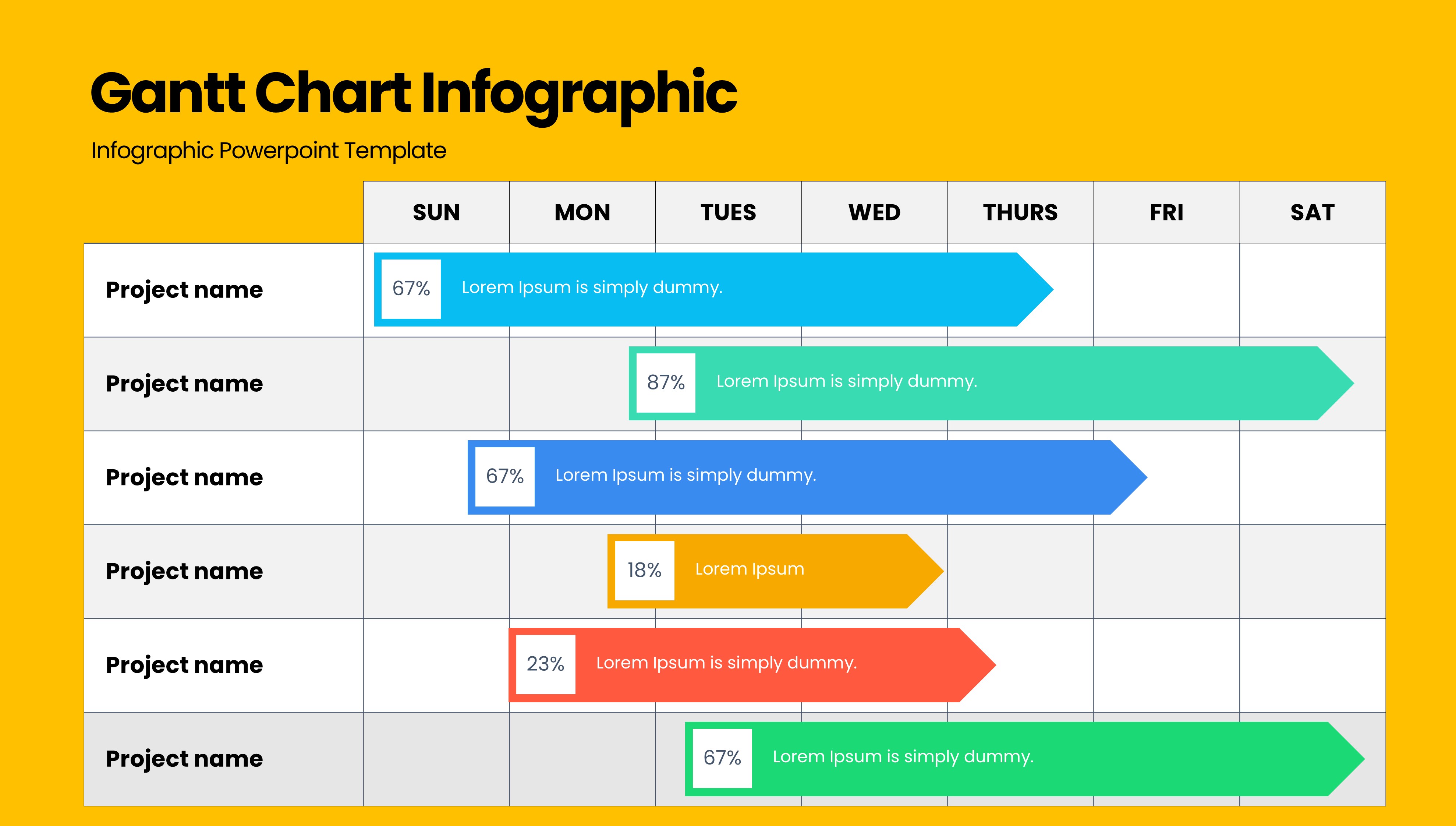 甘特图信息图示PPT模板